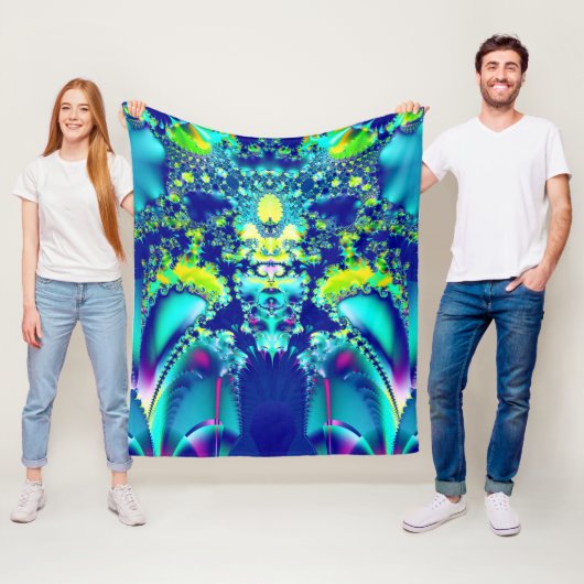 Colorful Abstract fractal Art Fleece Deken (In situ)