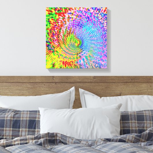 Colorful Abstract Fractal Canvas Afdruk (Insitu (Slaapkamer))