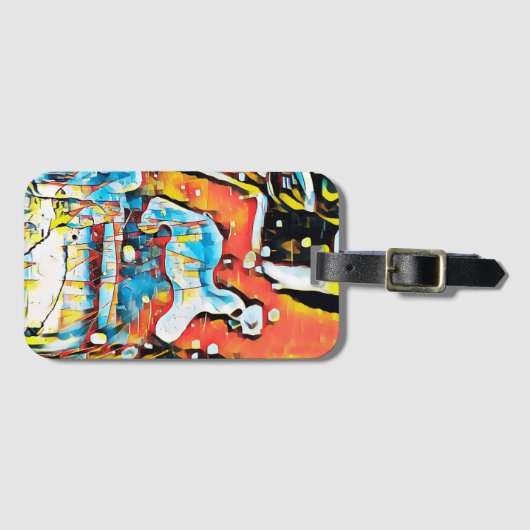 Colorful Abstract Geometric Art  Bagagelabel (Voorkant (horizontaal))