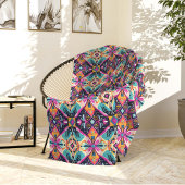Colorful Abstract Geometric Bohemian Fleece Deken