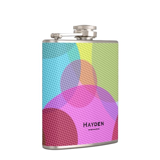 Colorful Abstract Geometric Circles Personalised Heupfles (Rechts)