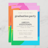 Colorful Abstract Geometric Graduation Party Kaart (Voorkant / Achterkant)