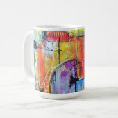 Colorful Abstract Geometric  Koffiemok (Voorkant links)