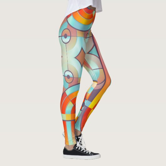 Colorful Abstract Geometric Leggings (Rechts)