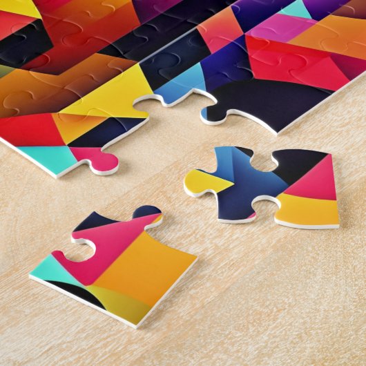 Colorful Abstract Geometric Legpuzzel (Zijkant)