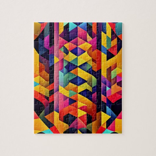 Colorful Abstract Geometric Legpuzzel (Verticaal)