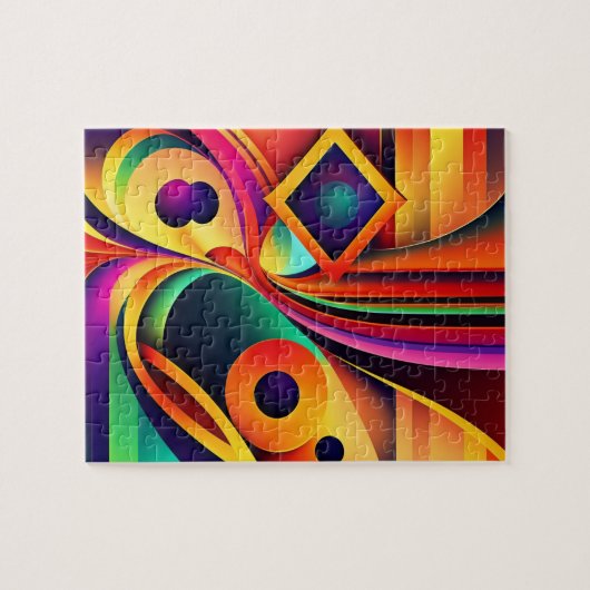 Colorful Abstract Geometric Legpuzzel (Horizontaal)