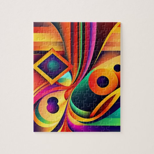Colorful Abstract Geometric Legpuzzel (Verticaal)