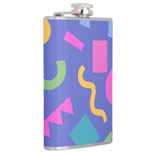 Colorful Abstract Geometric Memphis Style Pattern Heupfles (Rechts)