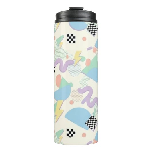 Colorful Abstract Geometric Memphis Style Pattern Thermosbeker (Voorkant)