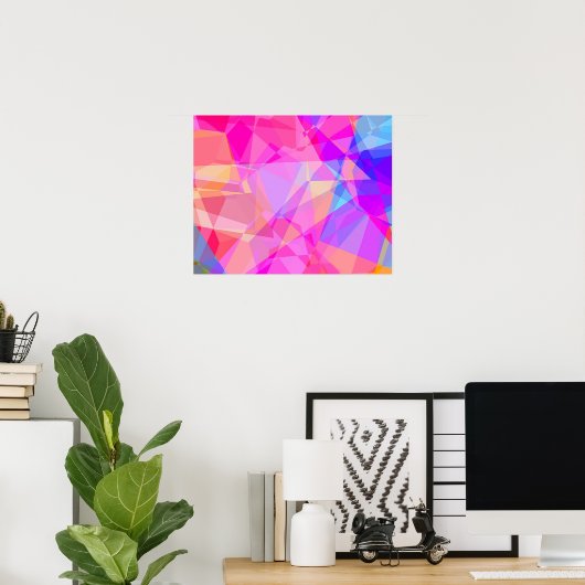 Colorful Abstract Geometric Shapes Prism Pattern Poster (Thuiskantoor)