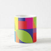 Colorful Abstract Geometric Square Patroon Koffiemok (Center)