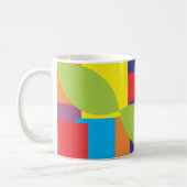 Colorful Abstract Geometric Square Patroon Koffiemok (Links)