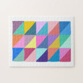 Colorful Abstract Geometric Triangle Patchwork Legpuzzel (Horizontaal)