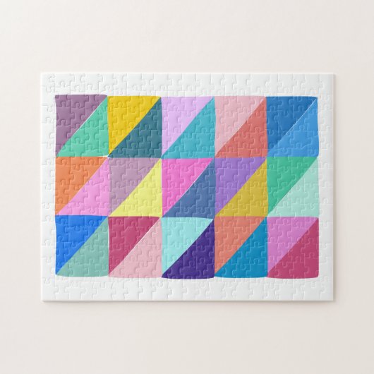 Colorful Abstract Geometric Triangle Patchwork Legpuzzel (Horizontaal)