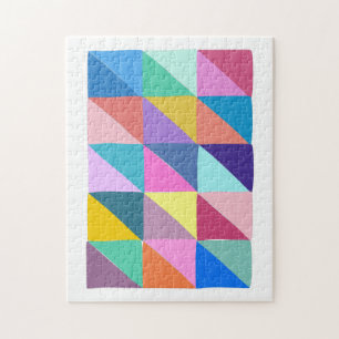 Colorful Abstract Geometric Triangle Patchwork Legpuzzel