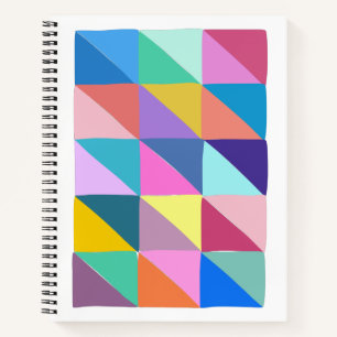 Colorful Abstract Geometric Triangle Patchwork Notitieboek