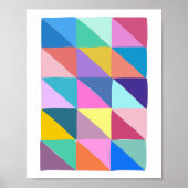 Colorful Abstract Geometric Triangle Patchwork Poster (Voorkant)