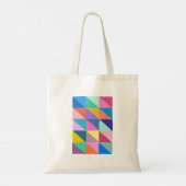 Colorful Abstract Geometric Triangle Patchwork Tote Bag (Achterkant)