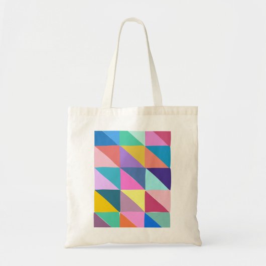 Colorful Abstract Geometric Triangle Patchwork Tote Bag (Voorkant)