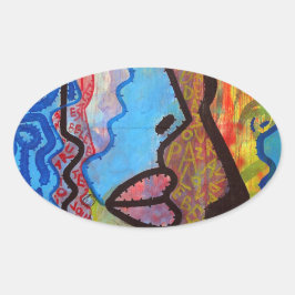 Colorful Abstract Graffiti Ovale Sticker