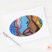 Colorful Abstract Graffiti Ovale Sticker (Envelop)