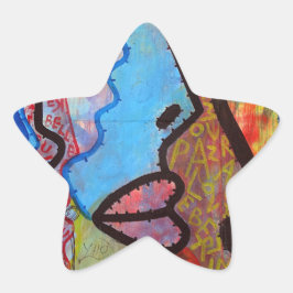 Colorful Abstract Graffiti Ster Sticker