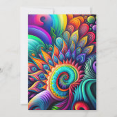 Colorful Abstract Groovy Hippie Birthday Kaart (Achterkant)