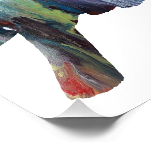 Colorful abstract Grossbeak-silhouet Foto Afdruk (Hoek)