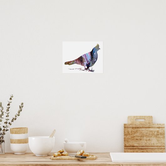 Colorful abstract Grouse silhouet Poster (Keuken)