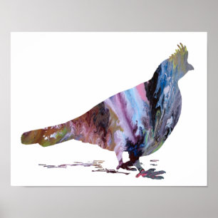 Colorful abstract Grouse silhouet Poster