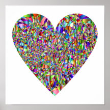 Colorful Abstract Heart Poster Art