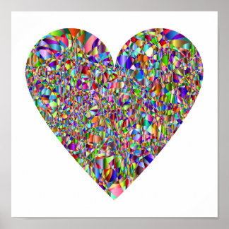 Colorful Abstract Heart Poster Art