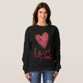 Colorful Abstract Heart Wearable Art Trui (Voorkant volledig)