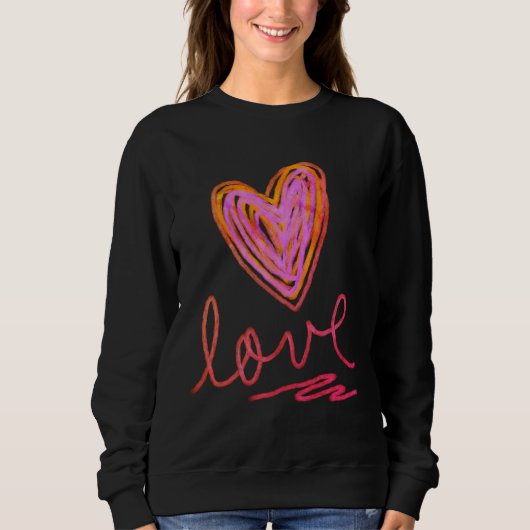 Colorful Abstract Heart Wearable Art Trui (Voorkant)