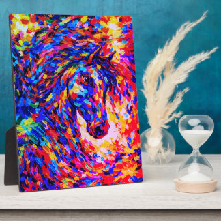Colorful Abstract Horse Portrait Impasto Fotoplaat