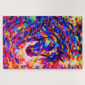 Colorful Abstract Horse Portrait Impasto Legpuzzel (Horizontaal)