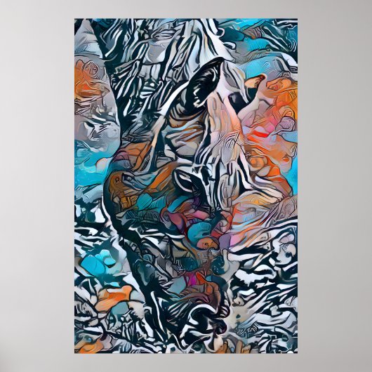 Colorful Abstract Horse Poster (Voorkant)