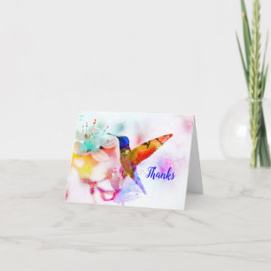 Colorful Abstract Hummingbird Dank je wel Bedankkaart