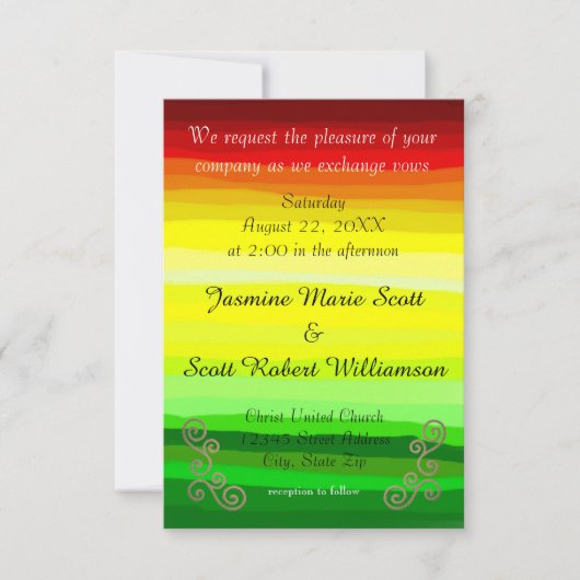 Colorful Abstract Lansdscape-3x5Wedding Invitation Kaart (Voorkant)