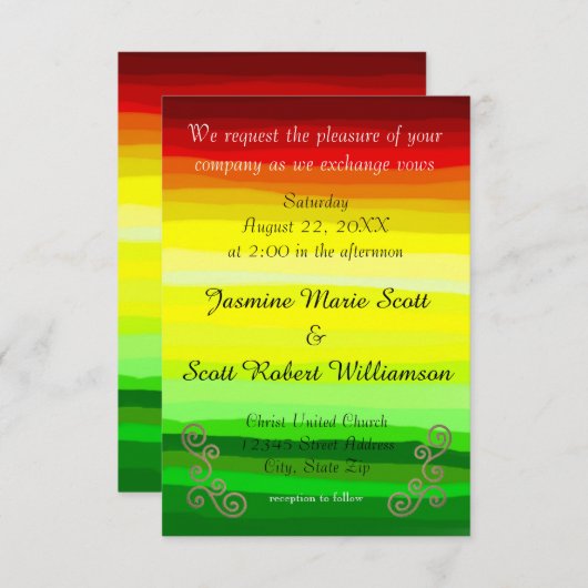 Colorful Abstract Lansdscape-3x5Wedding Invitation Kaart (Voorkant / Achterkant)