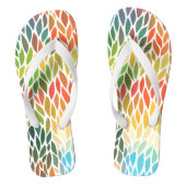Colorful Abstract Leafs Patroon Teenslippers (Voetbed)