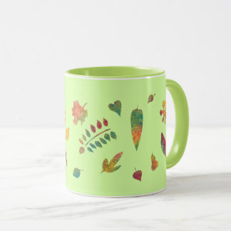Colorful Abstract Leaves Autumn Mugs Mok
