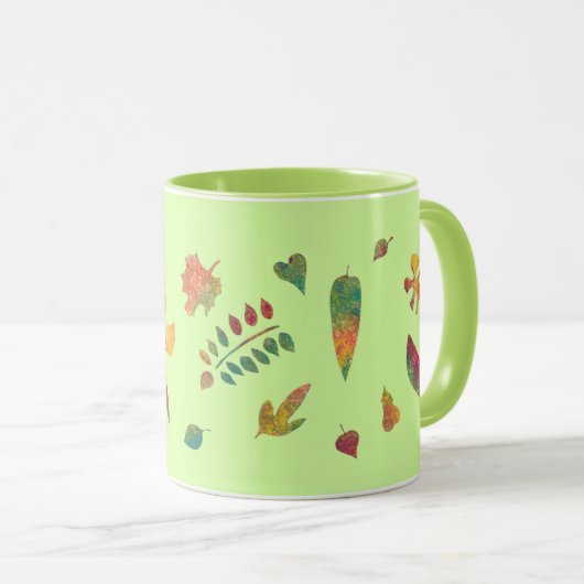 Colorful Abstract Leaves Autumn Mugs Mok (Voorkant rechts)