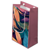 Colorful Abstract Leaves Klein Cadeauzakje (Achterkant Gekanteld)