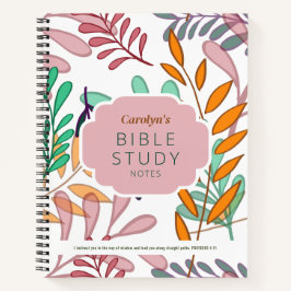 Colorful Abstract Leaves Personalized Bible Study Notitieboek