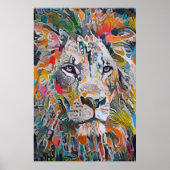 Colorful Abstract Lion Poster (Voorkant)