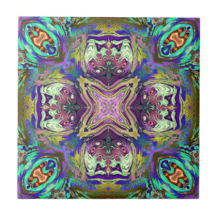 Colorful Abstract Mandala Tegeltje