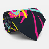 Colorful Abstract Memphis Lines Pattern Stropdas (Opgerold)