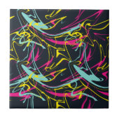 Colorful Abstract Memphis Lines Pattern Tegeltje (Voorkant)